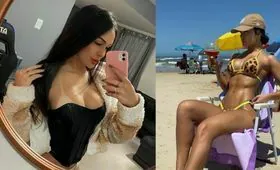 Larissa Santos BBB23 mostrando a bucetinha